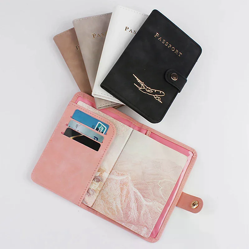 Funda impermeable para pasaporte, cartera de viaje de cuero PU, tarjetero, bonita funda para pasaporte para mujeres/hombres.