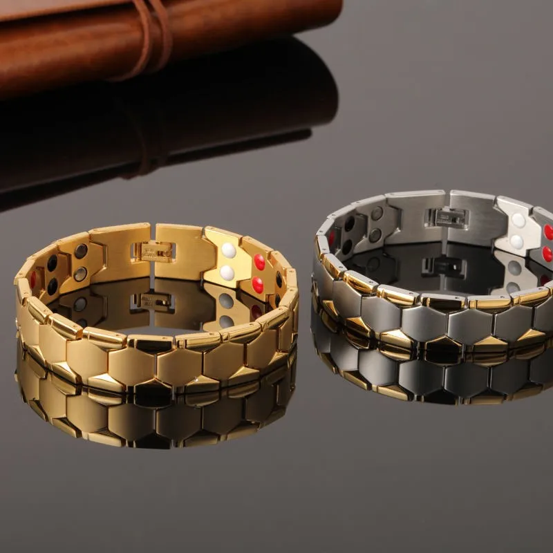 Mens Magnetic Lymph Drainage Detox Bracelet Slimming Therapy Bracelets Arthritis Pain Relief Bangle Health Care Jewelry Gifts