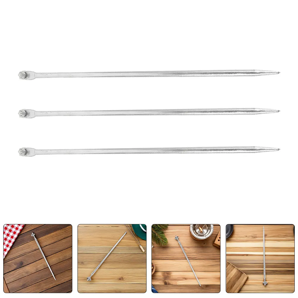 3Pcs 50Cm Solid Iron Grounding Rods for Electrical System Earthing Rod Kit Galvanized Earth Electrode Rods Home Generator