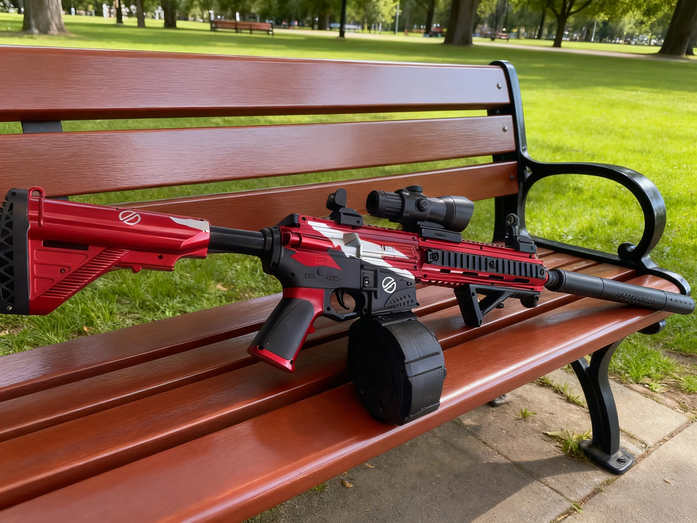 Perfect cadeau! M416 Full Auto Gel Blaster met 500 ronden |   Elektrische gelbalblaster "Red Oath" voor volwassenen en tieners