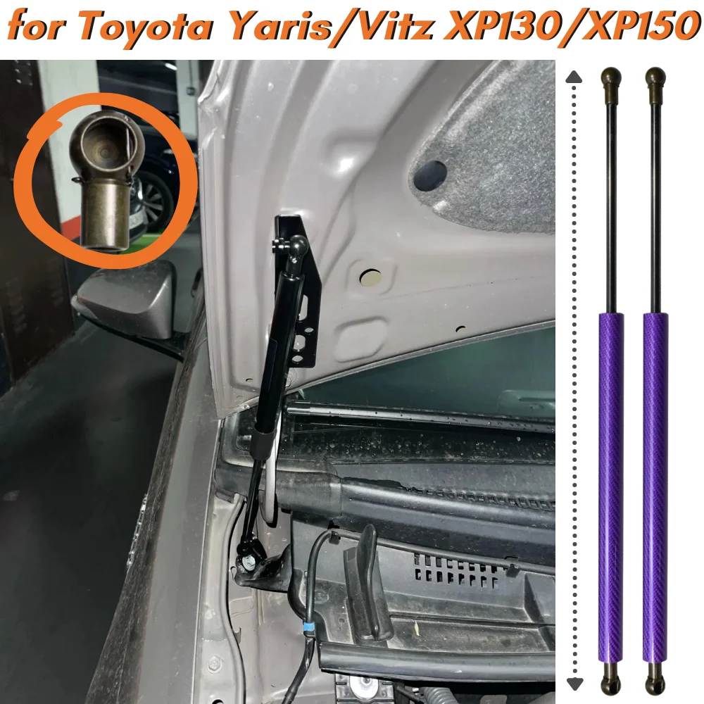 

Qty(2) Hood Struts for Toyota Yaris Vitz Vios XP130/XP150 2011-2020 Front Bonnet Modify Gas Springs Shock Absorbers Lift Support