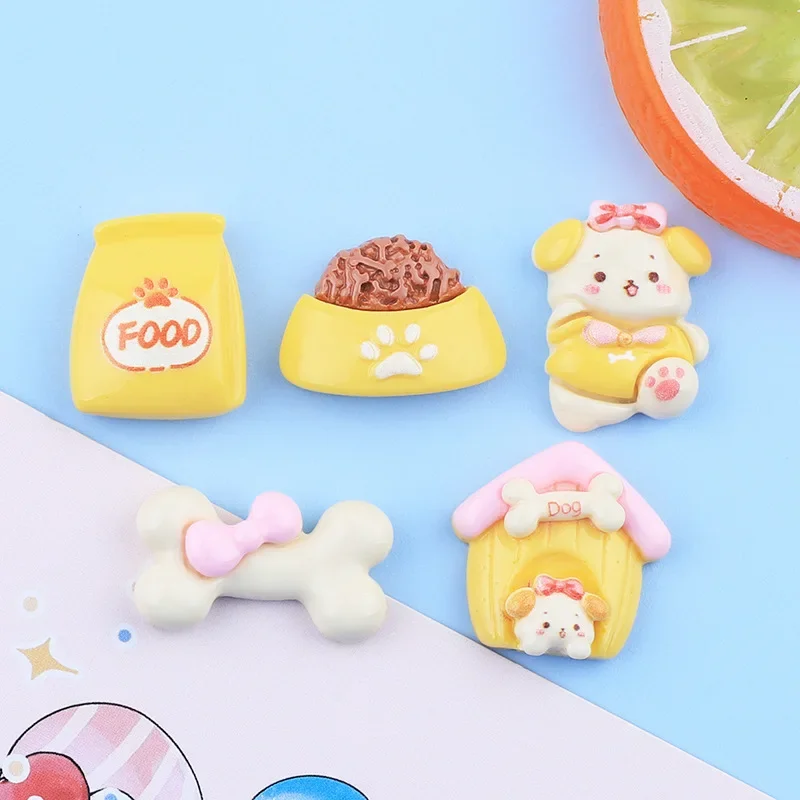 5pcs Glossy Mengmeng puppy cartoon resin flatback diy jewelry accessories crafts materials