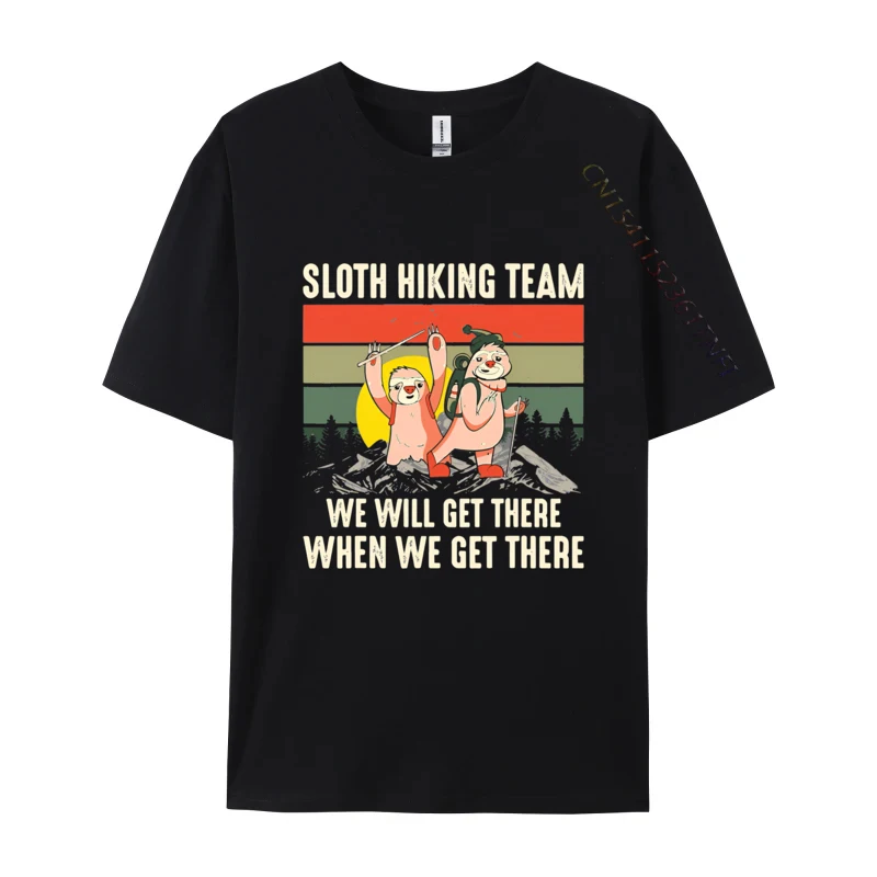

Retro Sloth Hiking Team We Will Get There Tshirts Tees Family Cotton Slim Fit Normal Youth Tops Tees Vintage T Shirt Men