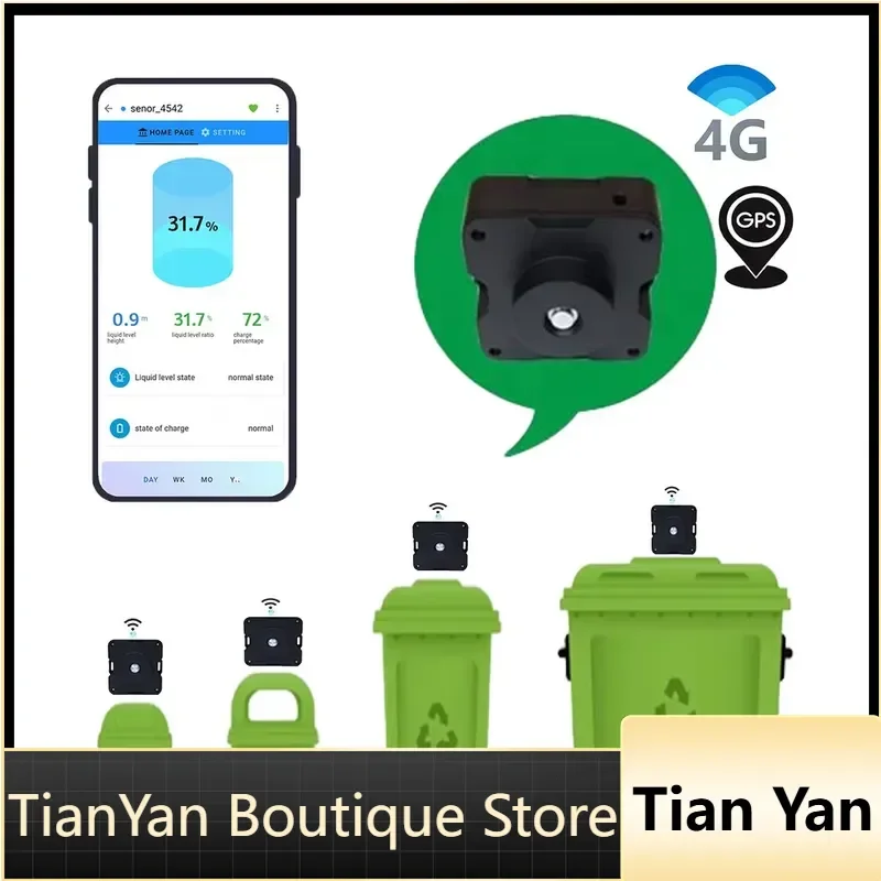 EE1 for Innovative Trash Can Overflow Monitoring IP67 Waterproof Smart Waste Bin Fill Detection Sensor 4G GPS for Garbage