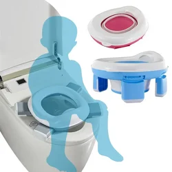 3 in 1 Travel Toilet Seat Foldable Children Potty with Bags Baby Pot Portable Silicone Baby Potty Training Toilet Seat for Kids