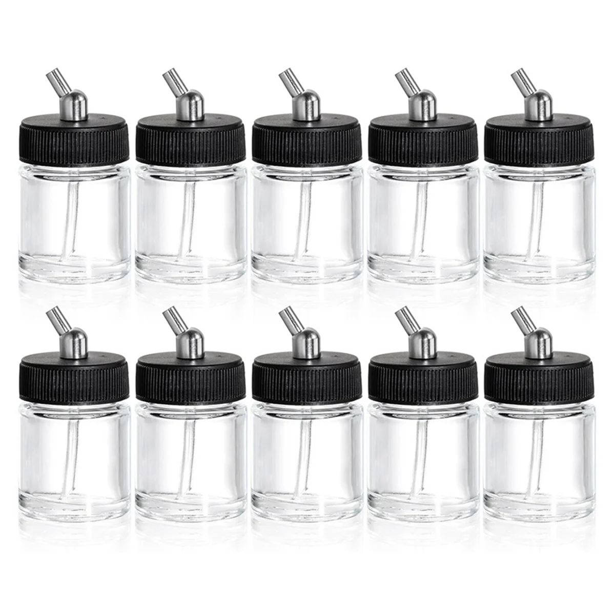 10 Pack Glass Airbrush Bottles Kit, 22Cc Empty Airbrush Jars, Clear Airbrush Paint Storage Pot