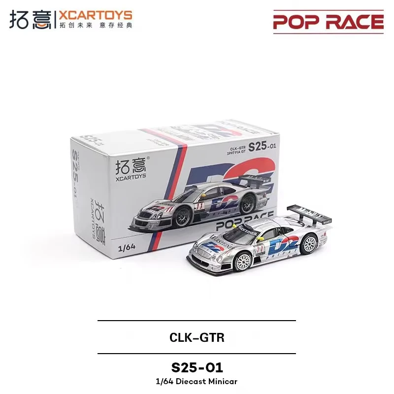 Mercedes CLK-GTR 1997 FIA GT POP RACE 1:64 miniaturas a escala verdadera aleación modelo fundido a presión colección de coches Xcartoys