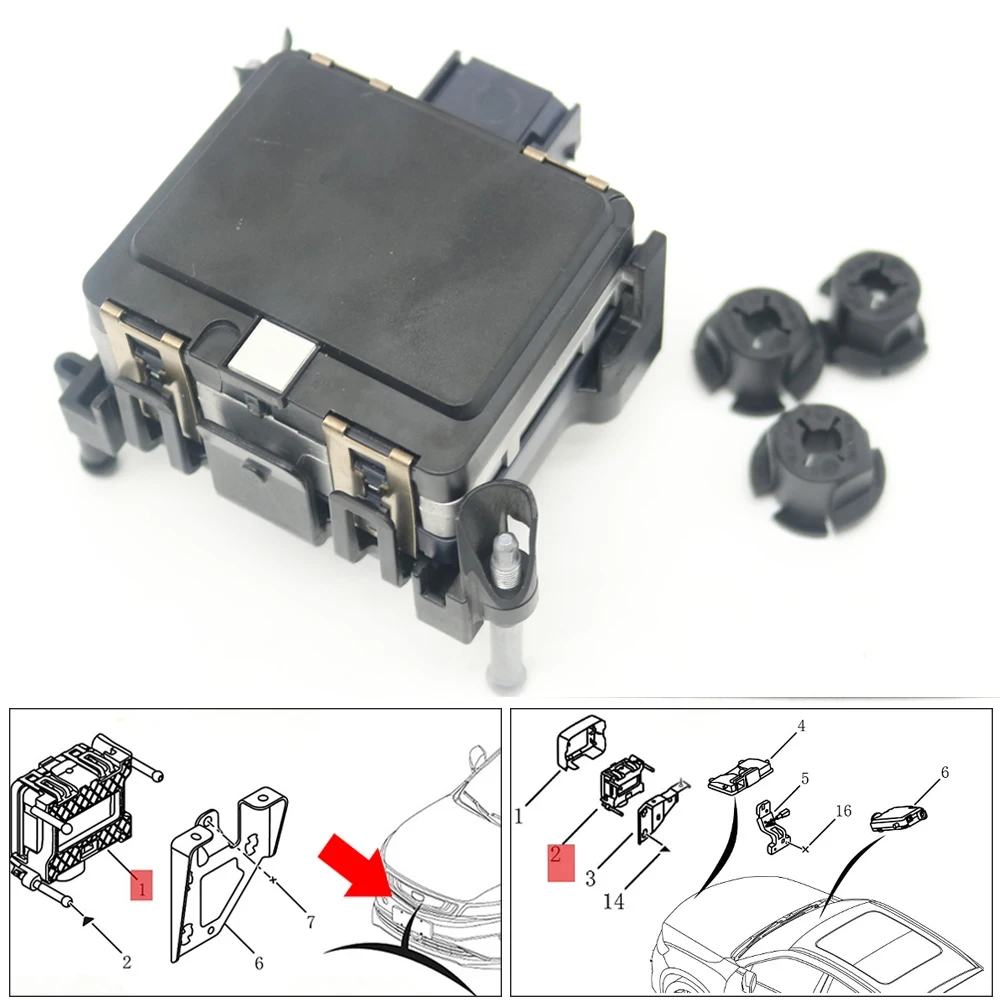 ACC Adaptive Cruise Control Module Distance Radar Sensor With Bracket Clips For Changan UNI-V CS55 Plus 21-25 UNI-T 20-25
