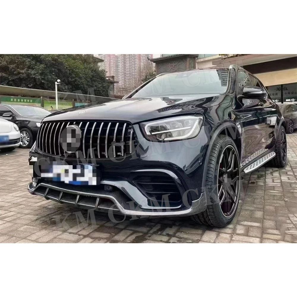 Dry Carbon Fiber Car Front Bumper Fender Splitters for Benz GLC63 AMG SUV 2020-2022 FRP Front Air Vent Body Kits Accessories - Image 5