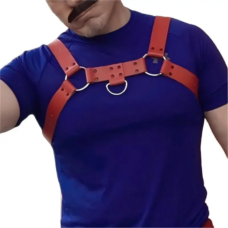 

5 Colors Leather Men Harness Belts with Buckle Fetish Gay Body Bondage Clothes H-shape Gothic Punk Chest Harness Straps for Man