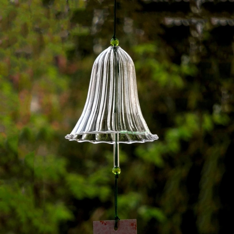 

12pcs/pack Striped Glass Windchime Home Hanging Ornament Door Decoration Creative Praying Bell New Year Gift DIY Greeting Card