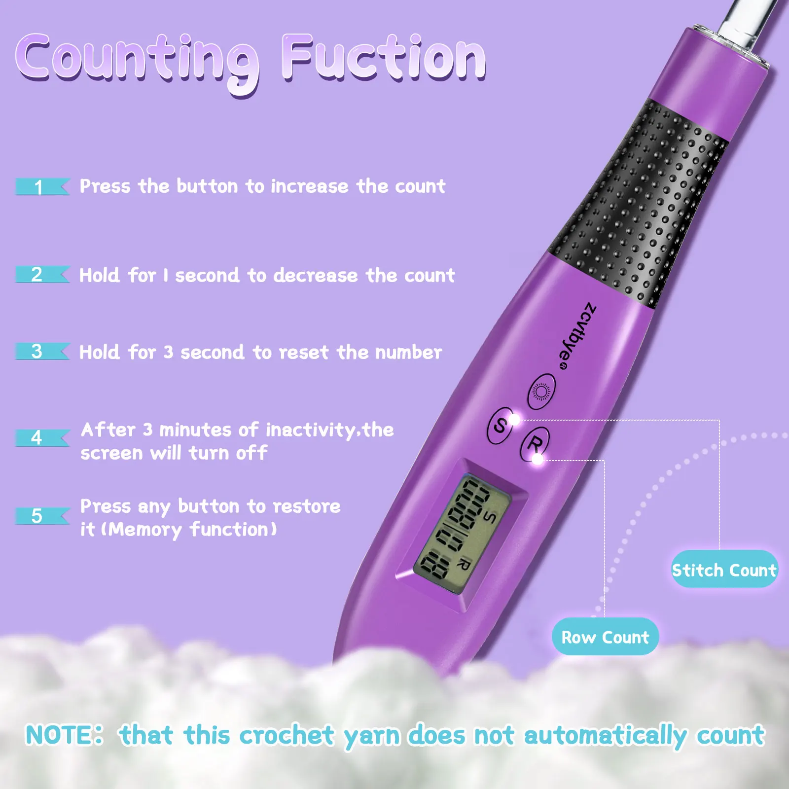 24 قطعة مجموعة خطاف كروشيه مع عداد مريح إبر الحياكة عدة مع مصباح ليد وصف عداد رقمي لتقوم بها بنفسك أداة لخطاف الحياكة