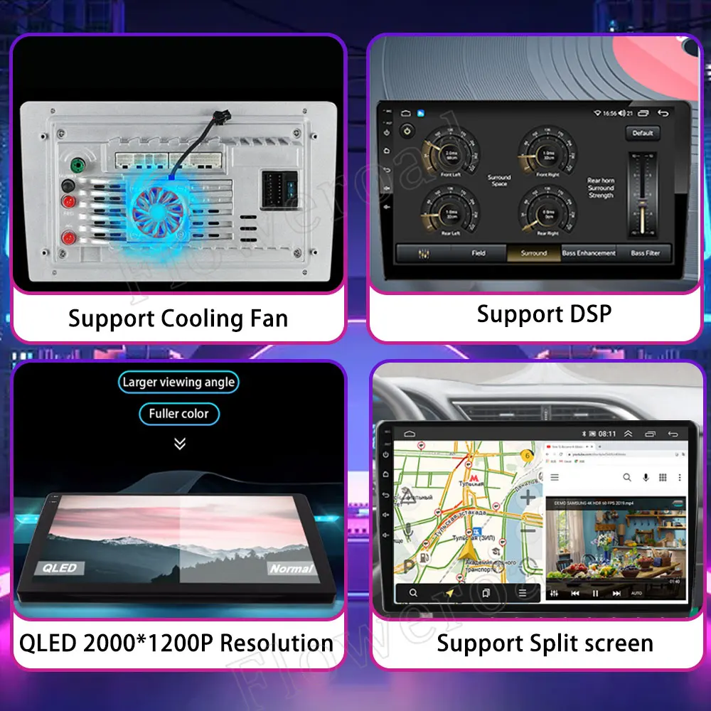 شاشة 9 بوصة أندرويد 15 DTS 2000x1200 QLED الكل في واحد نظام تحديد المواقع العالمي للسيارات لسيارات فولكس فاجن نيسان هيونداي كيا تويوتا هوندا BT