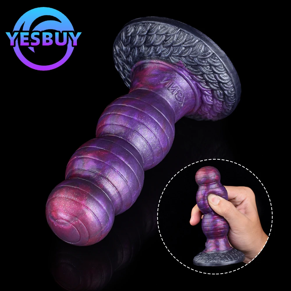 

YESBUY Three Knot Dildo Silicone Animal Penis Male Prostate Stimulator Anal Sex Toy Female Vaginal G Spot Massager Erotic Goods