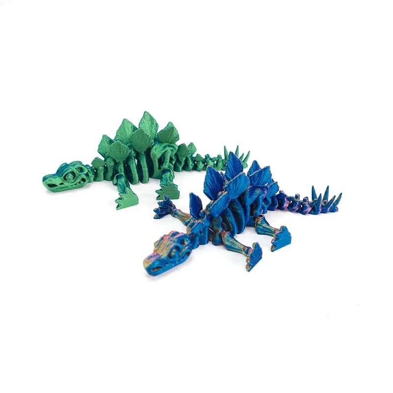 Cute Mini Skeleton Dinosaur 3D Printed Toy Model Jurassic Stegosaur Fossil Movable Limb Joints Children's Gift Puzzle Toy