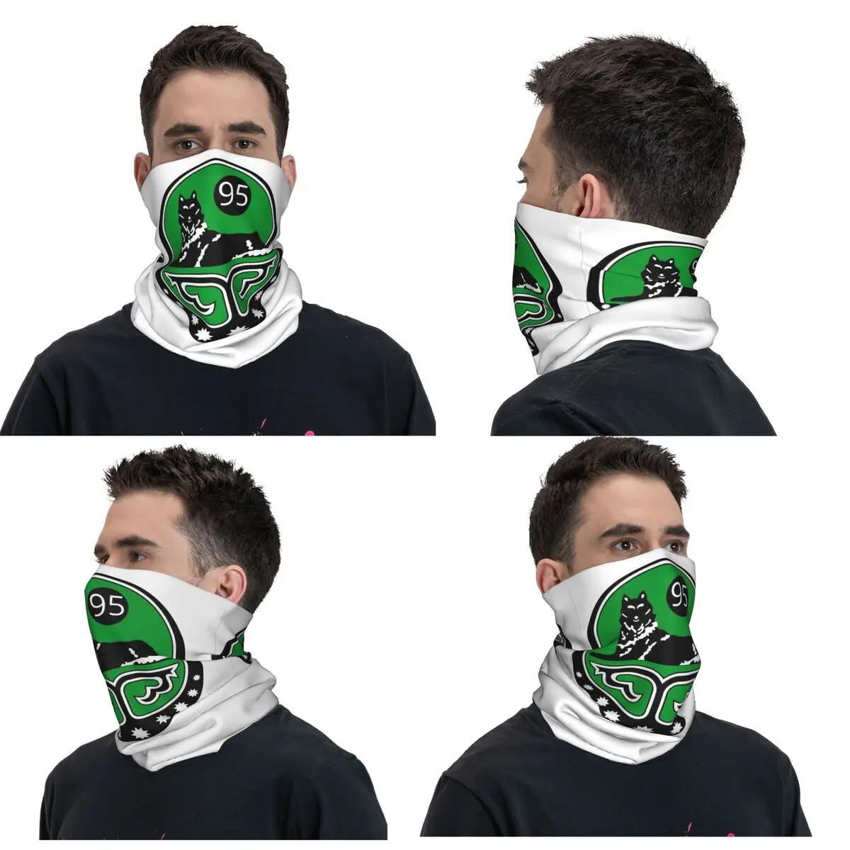 Chechen Borz Wolf Coat Of Arms Of Chechnya Bandana Neck Cover Printed Wrap Mask Scarf FaceMask Cycling For Men Women Adult