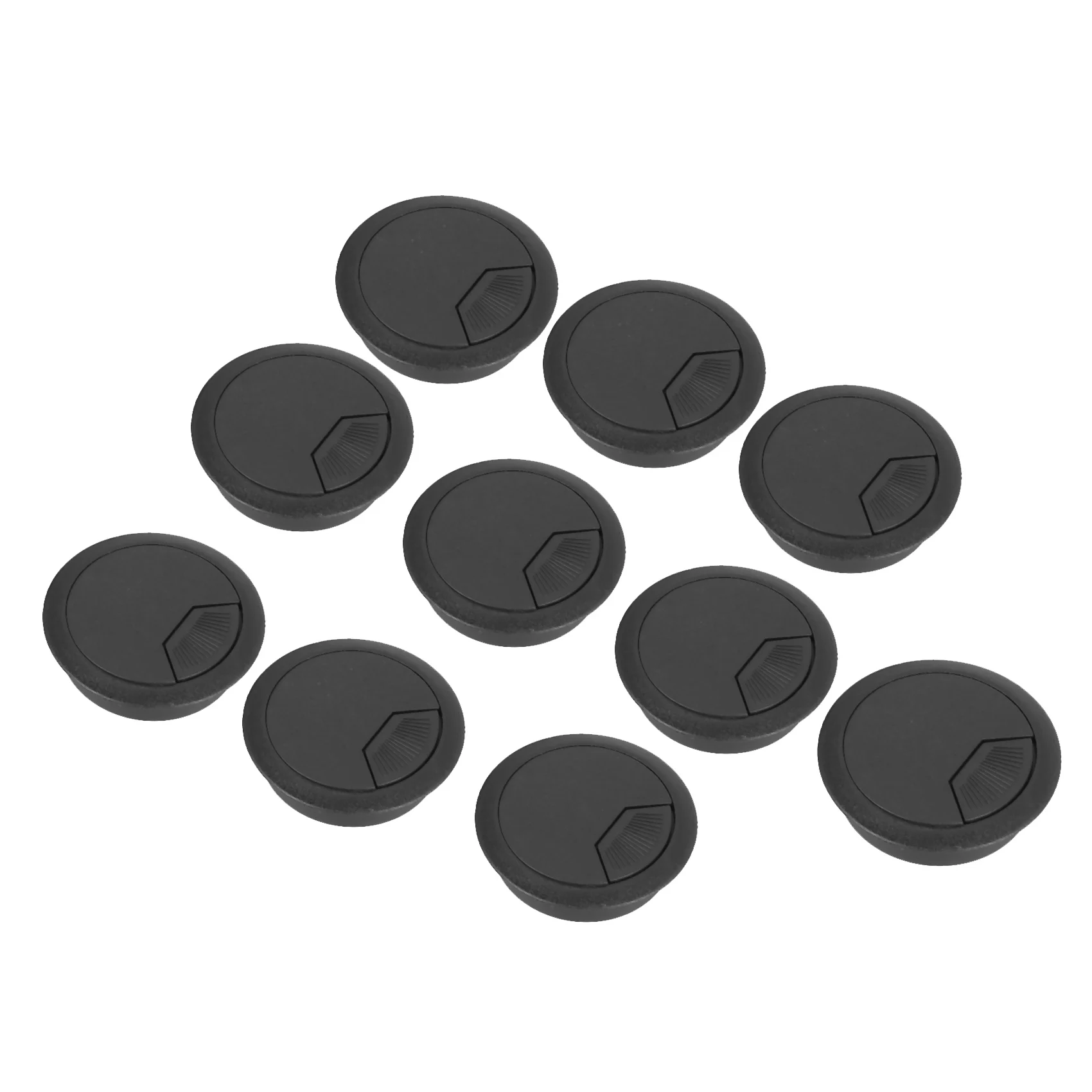 abjn-200-pcs-round-plastic-computer-desk-cable-grommet-hole-cover-50mm-black