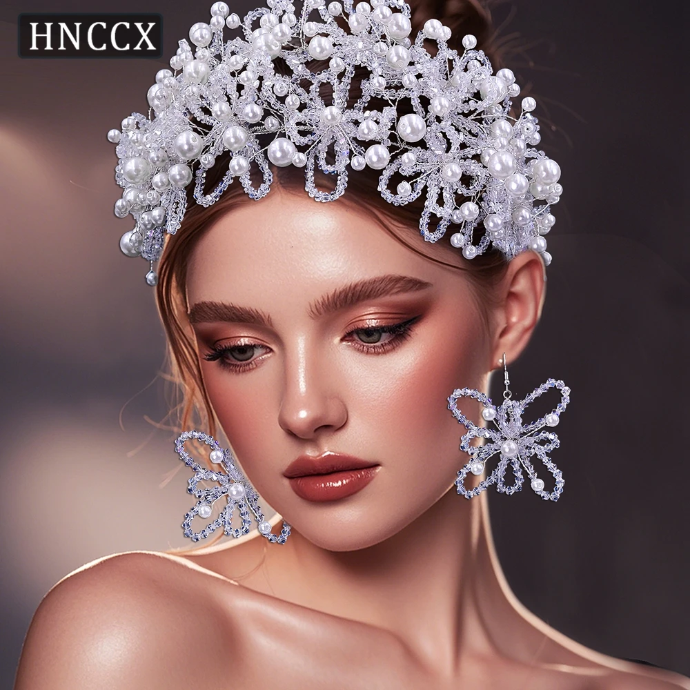 

YouLaPan Sweet Romantic Pearl Headband Glitter Crystal Beads Headdress Handmade Flowers Headwear Wedding Hair Accessories HP485