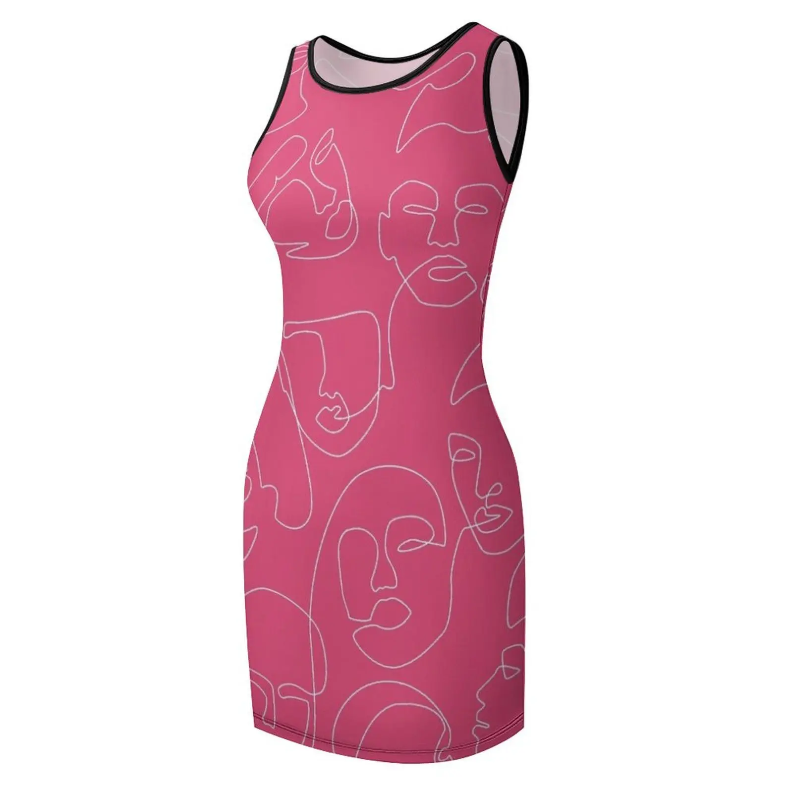 She's-vestido veraniego rosa sin mangas, ropa de playa, vestidos de verano para mujer, ropa 2025, vestidos de lujo para mujer
