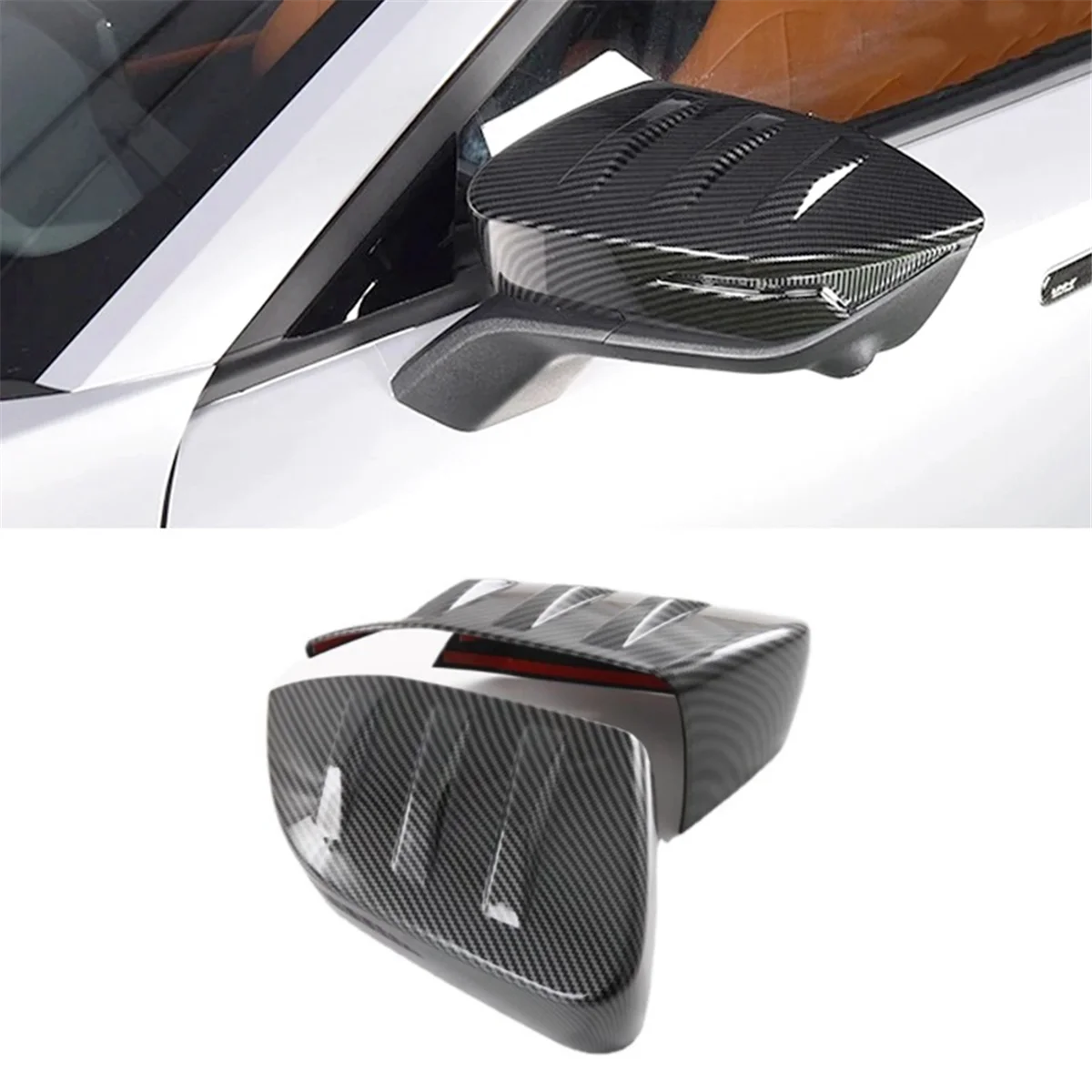 For Changan UNIV UNI-V 2023 2024 ABS Carbon Car Side Door Mirror Trim Rear View Mirror Cover Decor Accessories