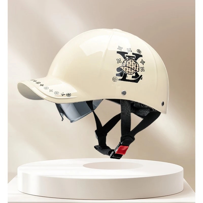

‌Electric Bike Helmet Motorcycle Helmet Summer Riding Half Helmet Baseball Cap Style for Men and Women