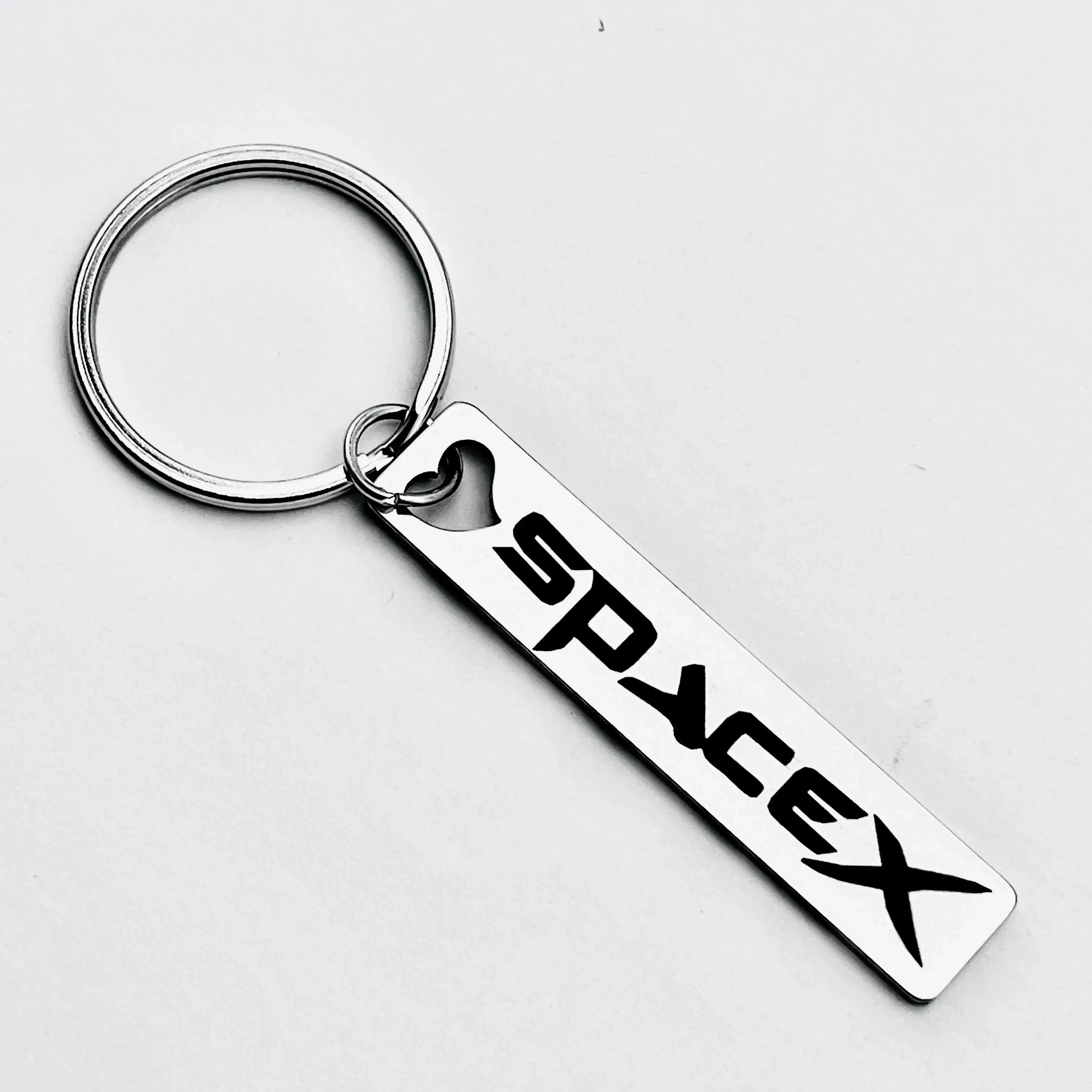سلسلة مفاتيح Spacex من الفولاذ المقاوم للصدأ، إكسسوار شخصي إبداعي، مناسب للرجال والنساء والأصدقاء كهدية #2