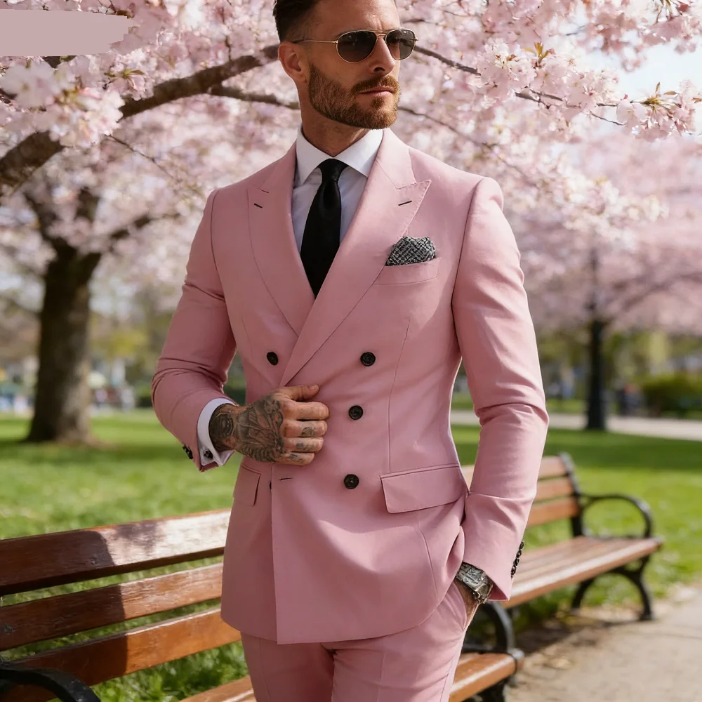 

Men's Wedding Tuxedo Suit Formal Sparkling Orange Burnt 2-Piece Suit with Metal Button Trabajo Daily Wear