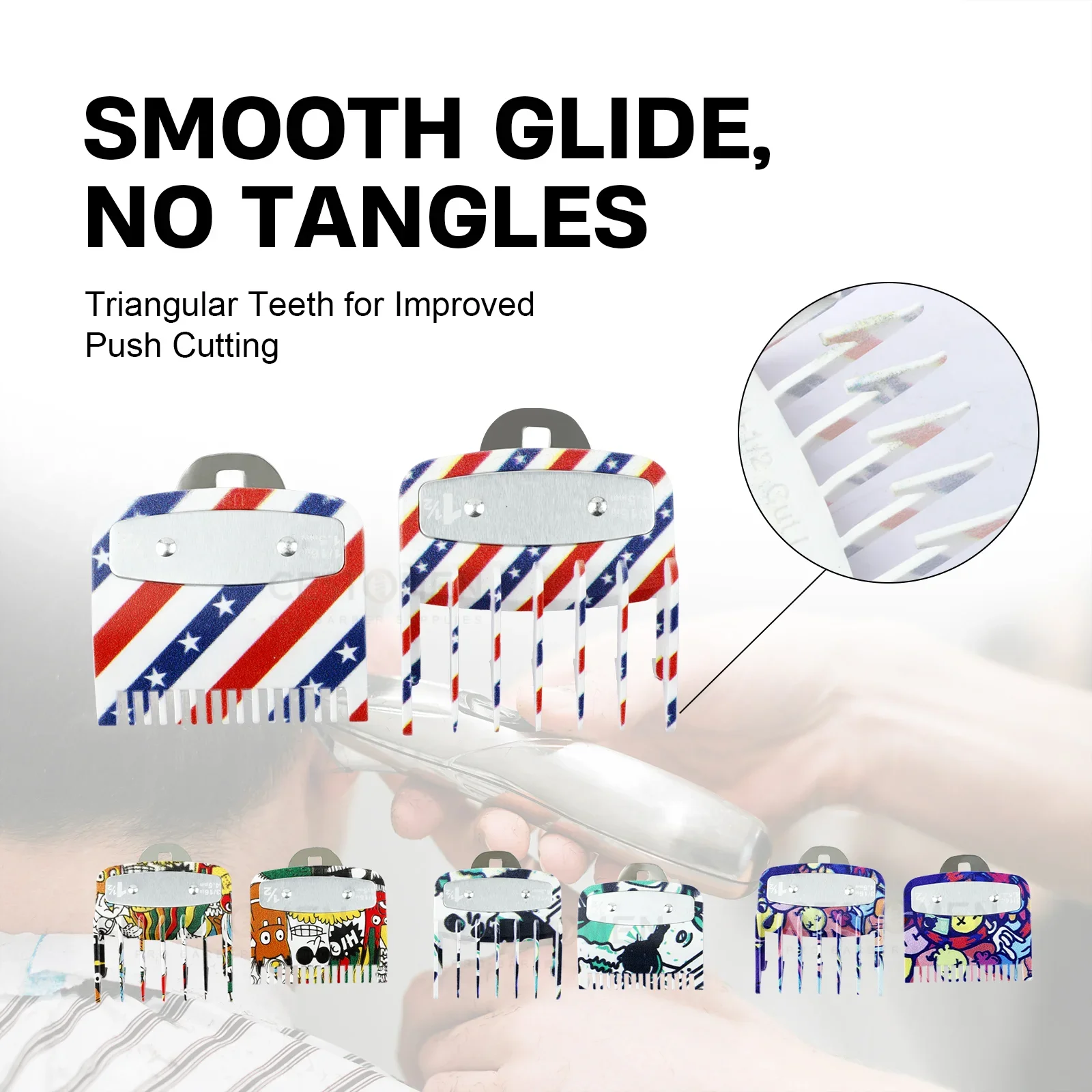 2 قطعة المهنية الحلاق المقص الحد أمشاط البلاستيك قص الشعر دليل مشط الشعر المتقلب الحرس مرفق أدوات تصفيف الصالون