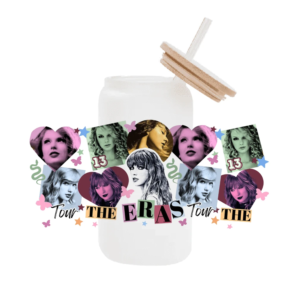 

Singer Taylor UV DTF para tazas de 16oz puede envolver la pegatina de transferencia etiquetas personalizadas logotipo DIY cup