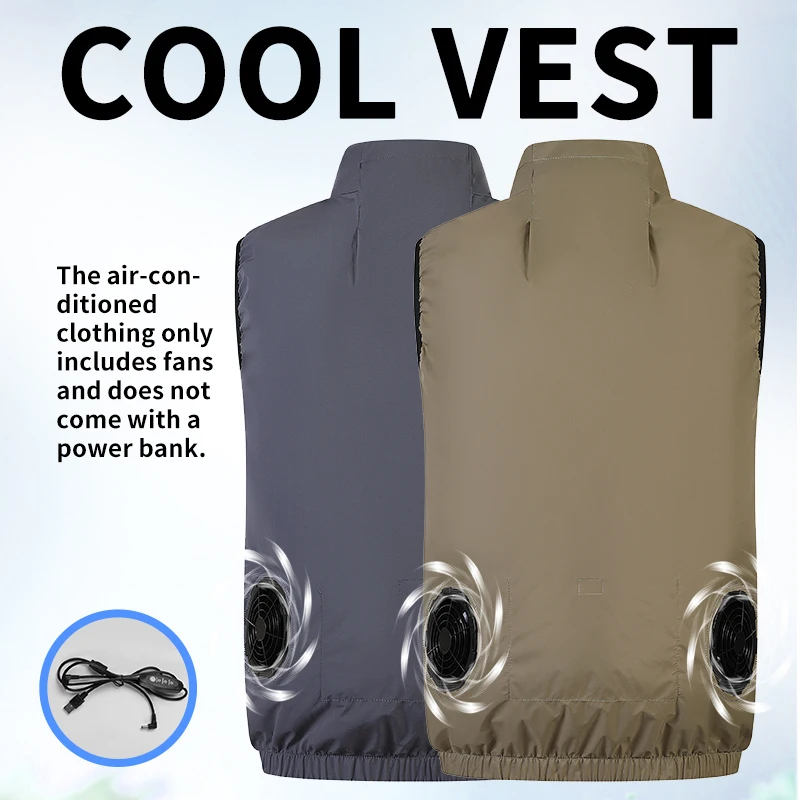 2026 Summer New Cooling Fan Vest  Sleeveless Unisex With 3 Adjustable Wind Speeds Heatstroke Prevention For Outdoor Work