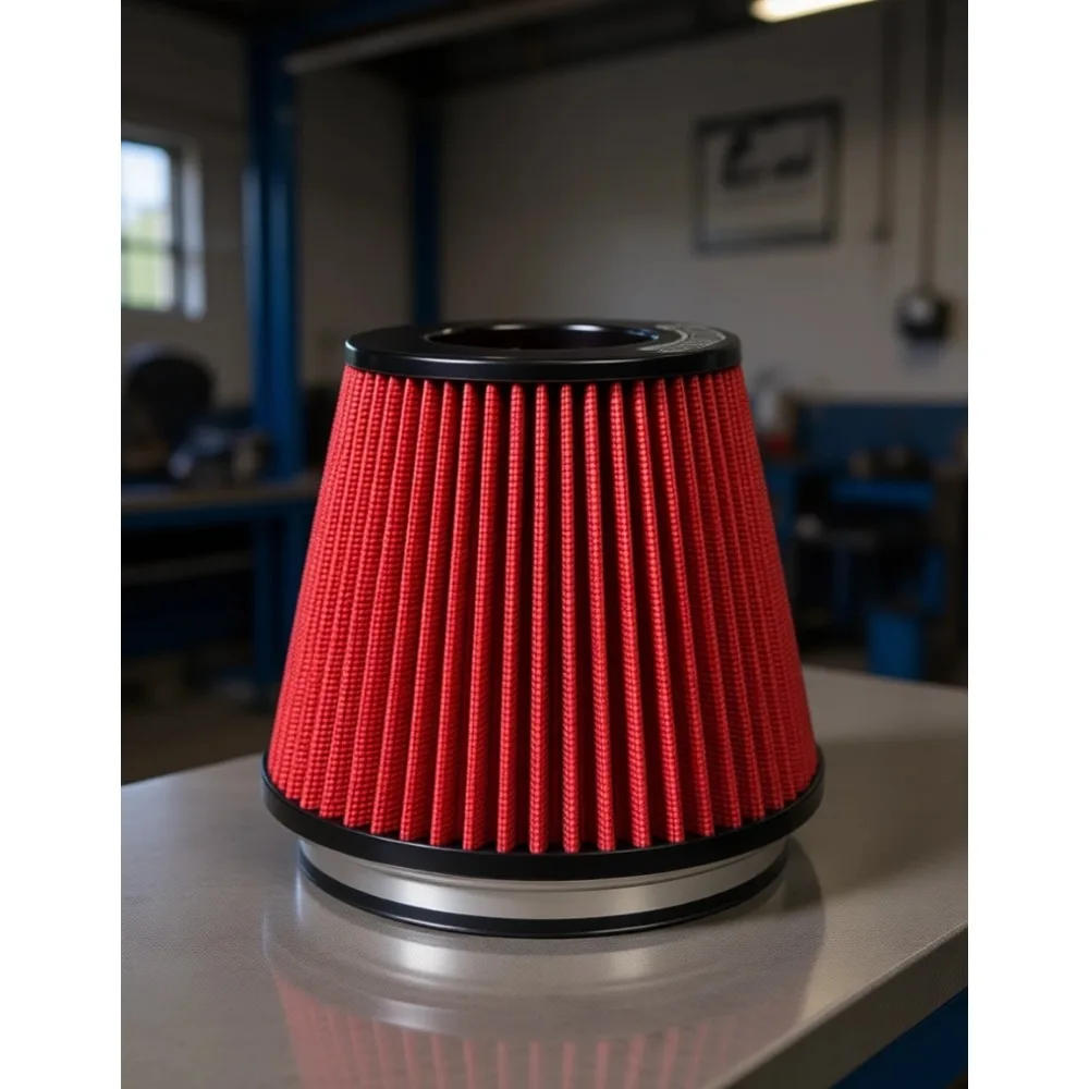 

High Flow Reusable Cone Air Filter 6x7 Inch Clamp On Cold Air Intake Washable Performance Car Kit