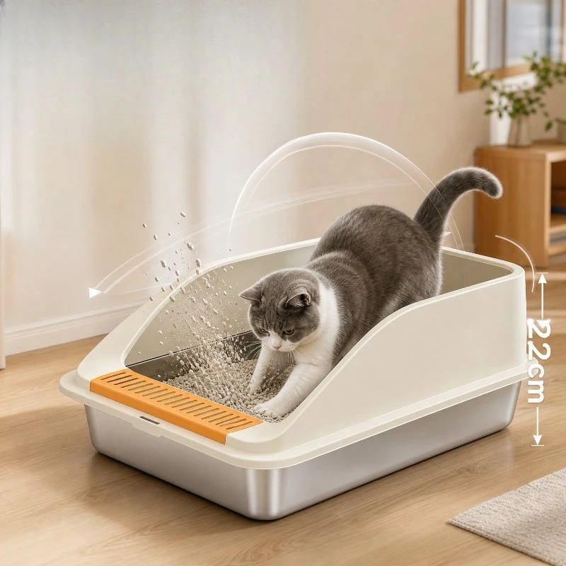 open-ended Litter Box Sandbox Defecation Plastic Training Litter Box Self-Cleaning Bathroom Arenero Gatos Household Products