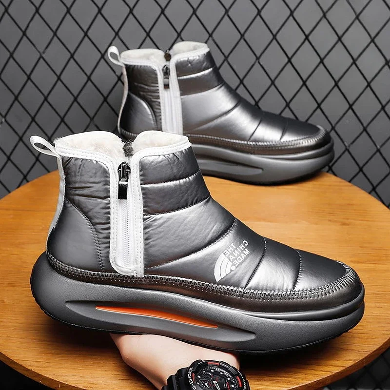 Anti Slip Winter Shoes Man Warm Cold Proof Zip Up Work Snow Boots for Men Sale Thick Plush Original Deals Cotton Shoe Waterproof