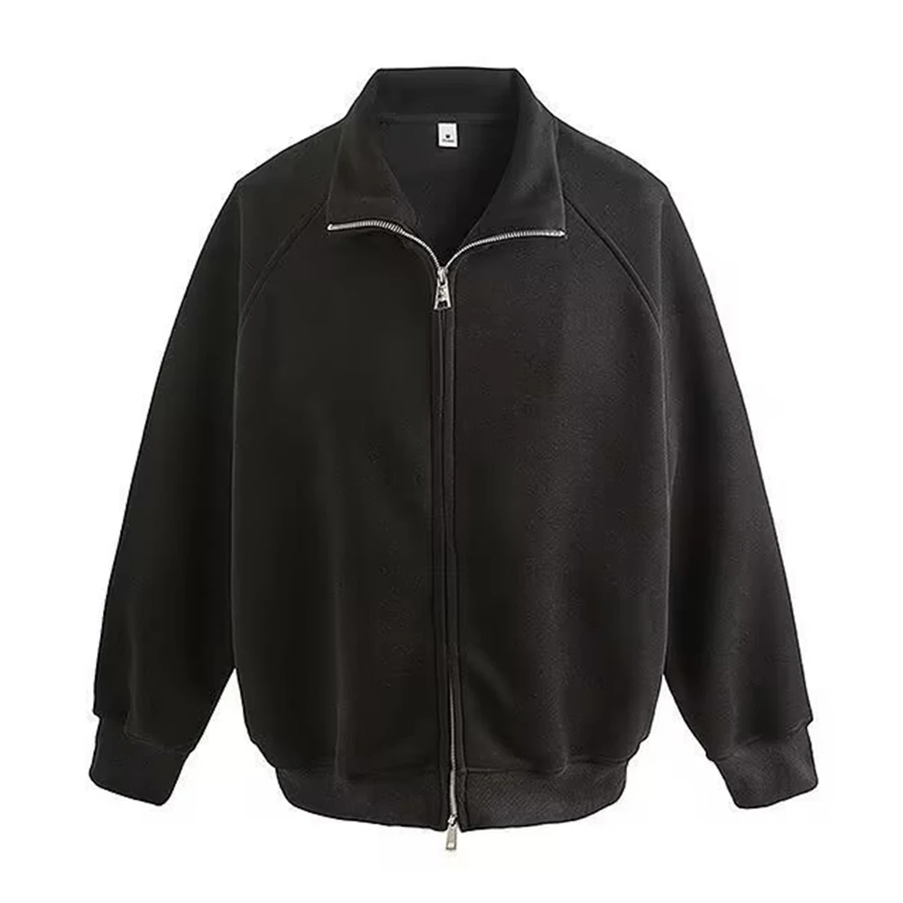 

Мужская повседневная свободная куртка-кардиган с длинным рукавом и воротником-стойкой на молнии, подходит для повседневного офиса, отпуска и отдыха