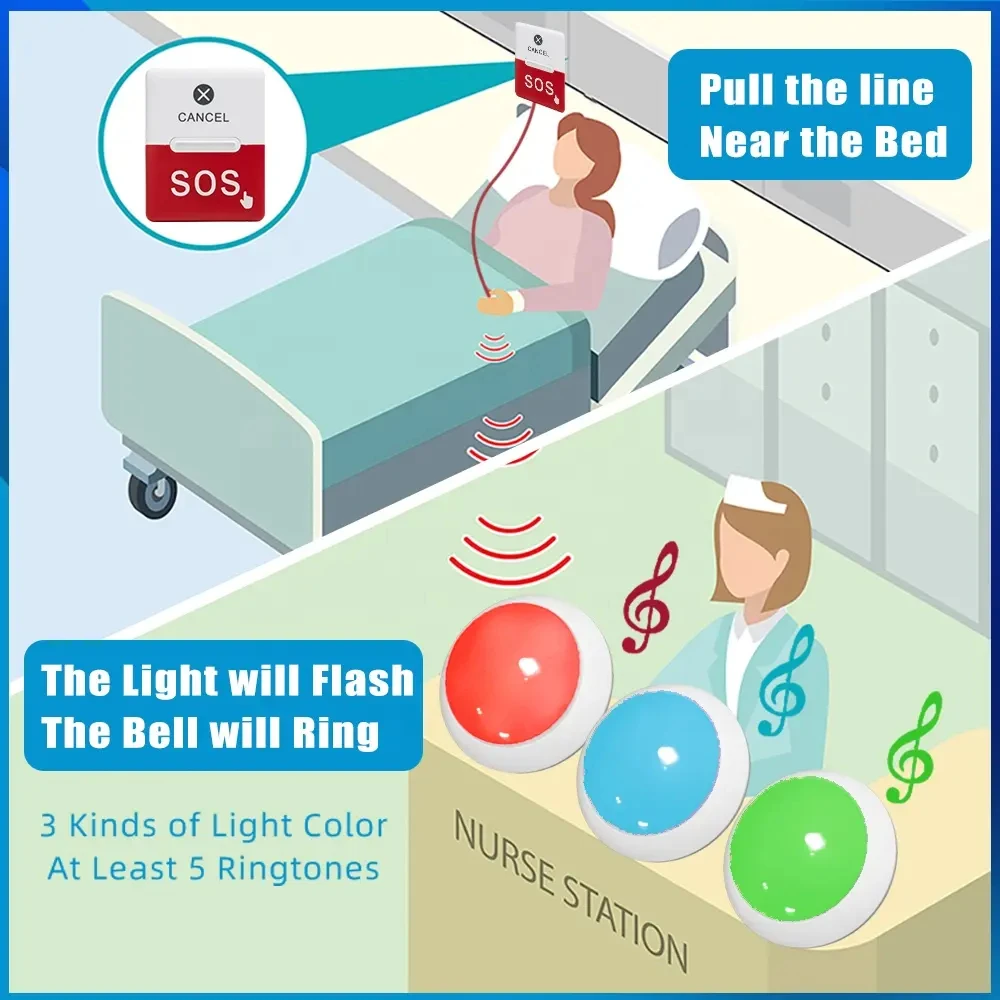 Ycall botón de llamada SOS para ancianos, campana de luz para pacientes, sistema de alerta de enfermera, soporte para ancianos, del hogar,