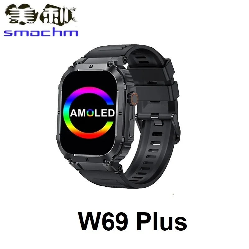 1/ 2/ 3/ 4/ 5 Pieces/Lot Smochm W69 Plus Ultra Amoled Screen 2GB Storage MP3 Music Compass 49mm Men Women Sports NFC Smart Watch