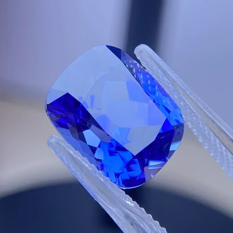 Lab tumbuh safir bantal memotong warna biru Royal VVS1 pesona untuk membuat perhiasan DIY cincin kalung anting bahan utama