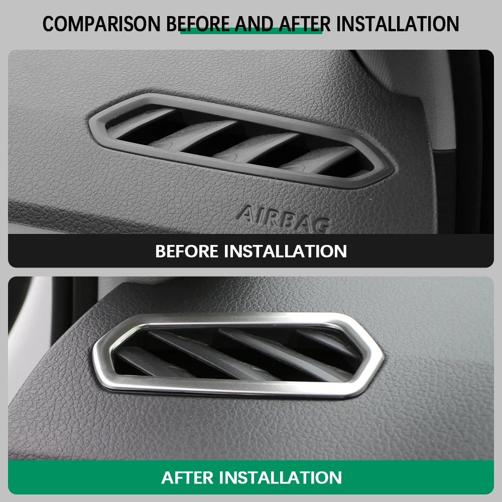 Car Dashboard AC Vent Trim Cover for VW T-cross Tcross 2018-2023 2Pcs/set Air Conditioning Outlet Sticker Interior Accessories