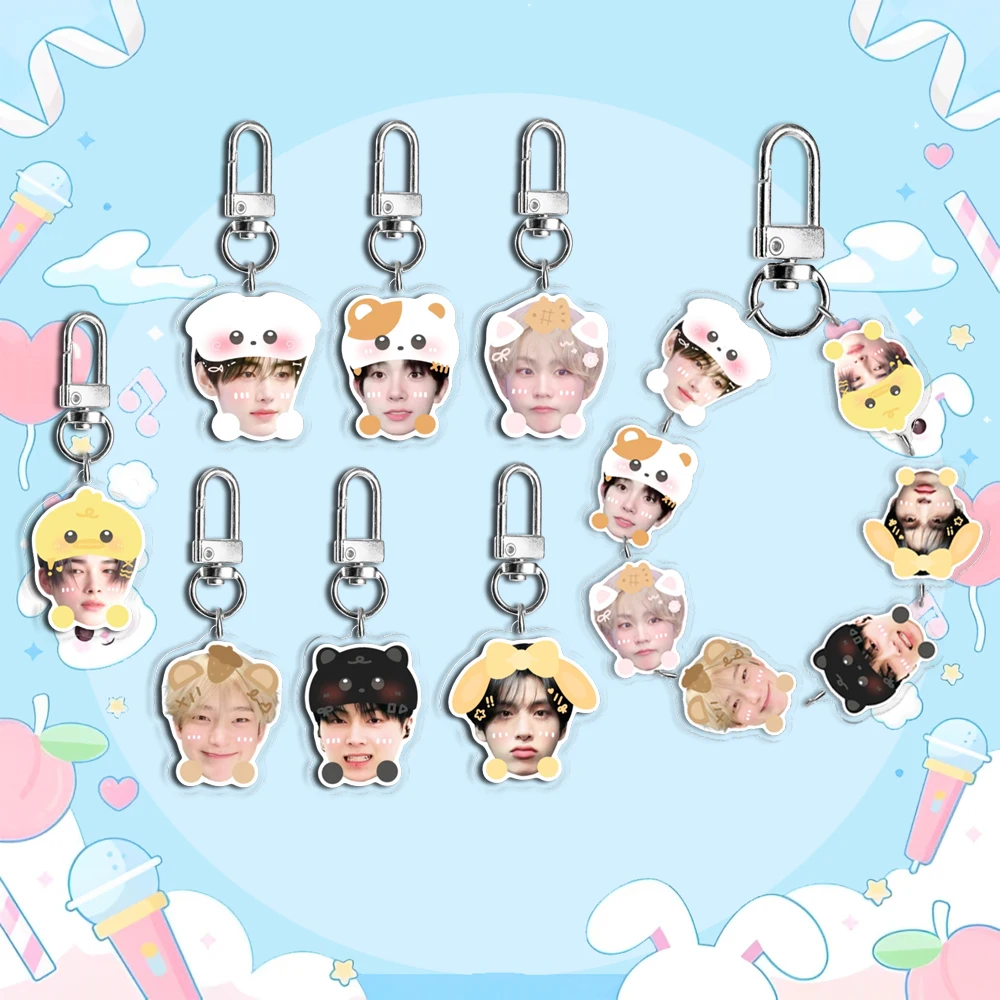 Милый акриловый брелок в стиле чиби Kpop Idol Bunch, аксессуары для сумок, подвеска, забавные подарки, товар Милый акриловый брелок в стиле чиби Kpop Idol Bunch, аксессуары для сумок, подвеска, забавные подарки, товар