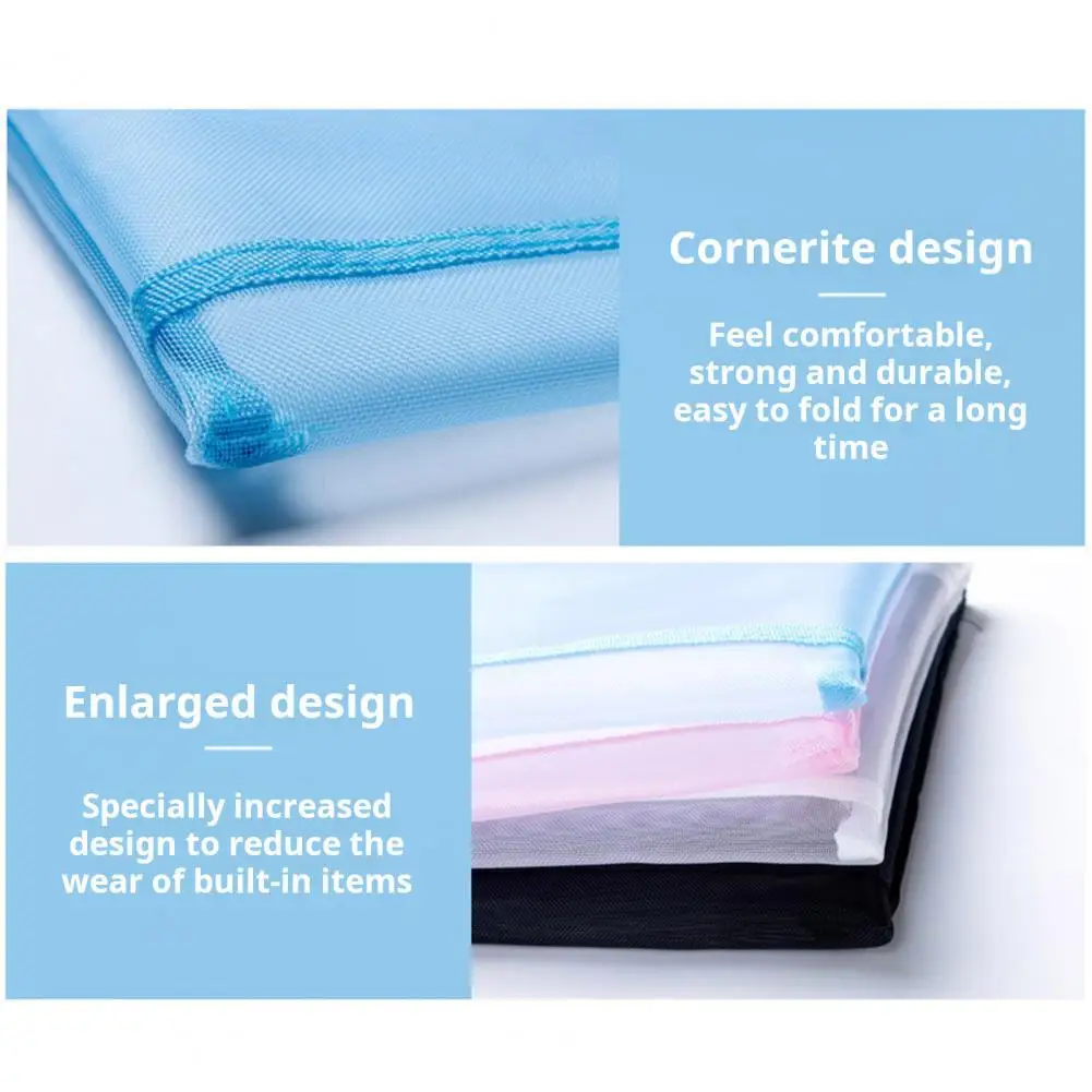 Solid Material File Storage Capacity Transparent Document Storage Bag with Zipper Closure Lanyard for Office Supplies Portable