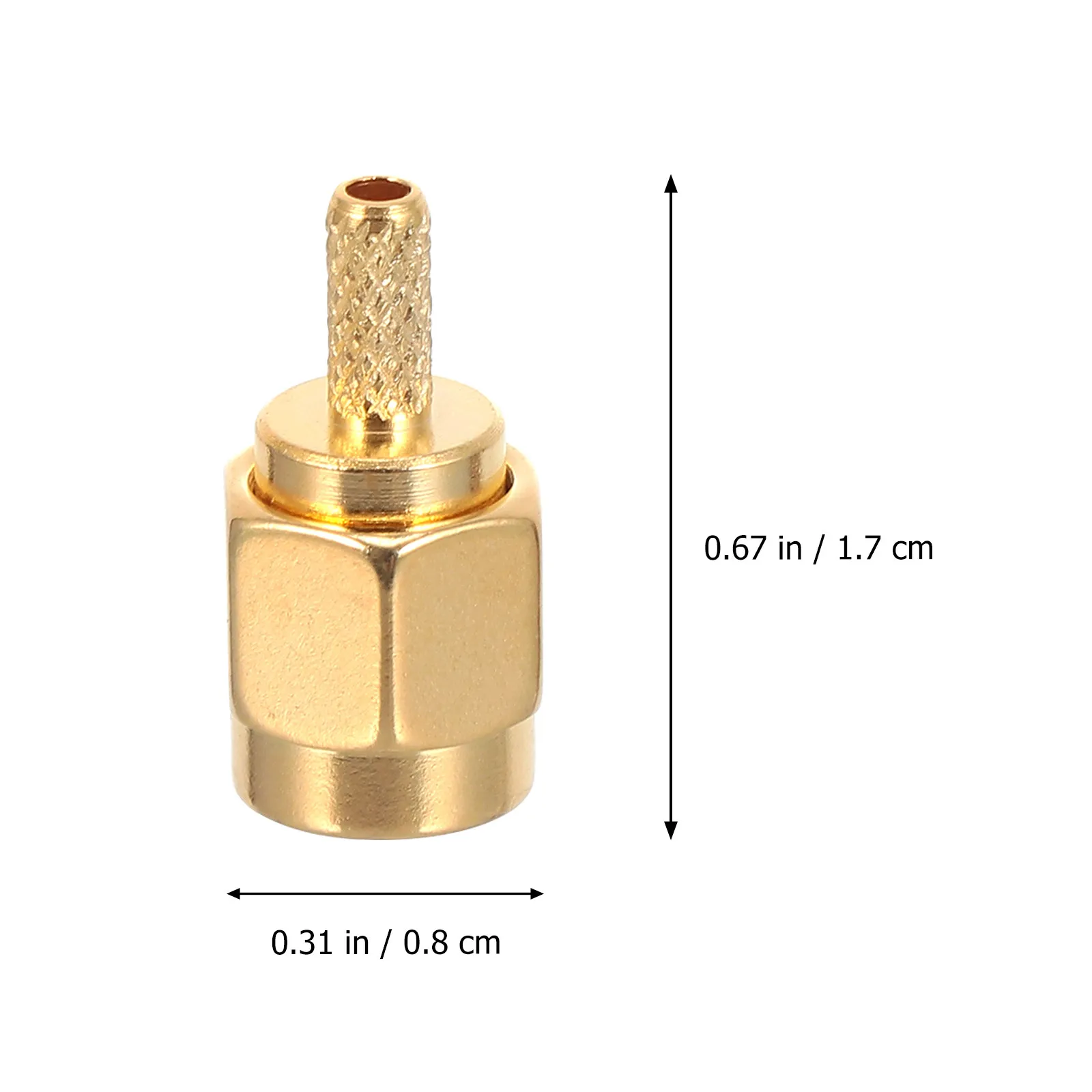10Pcs Sma Male Crimp Connector Gold-Plated Brass Straight Connector for Rg174 Rf Coax Cable 50Ohm Lte WiFi Antenna Adapter