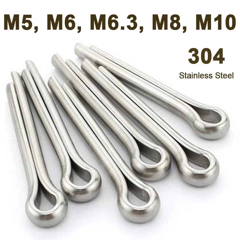 M5 M6 M6.3 M8 M10 U Shape Type Spring Split Cotter Pin Stainless Steel Snap Steel Pins Split Clamp Open Elastic Clip Fixing