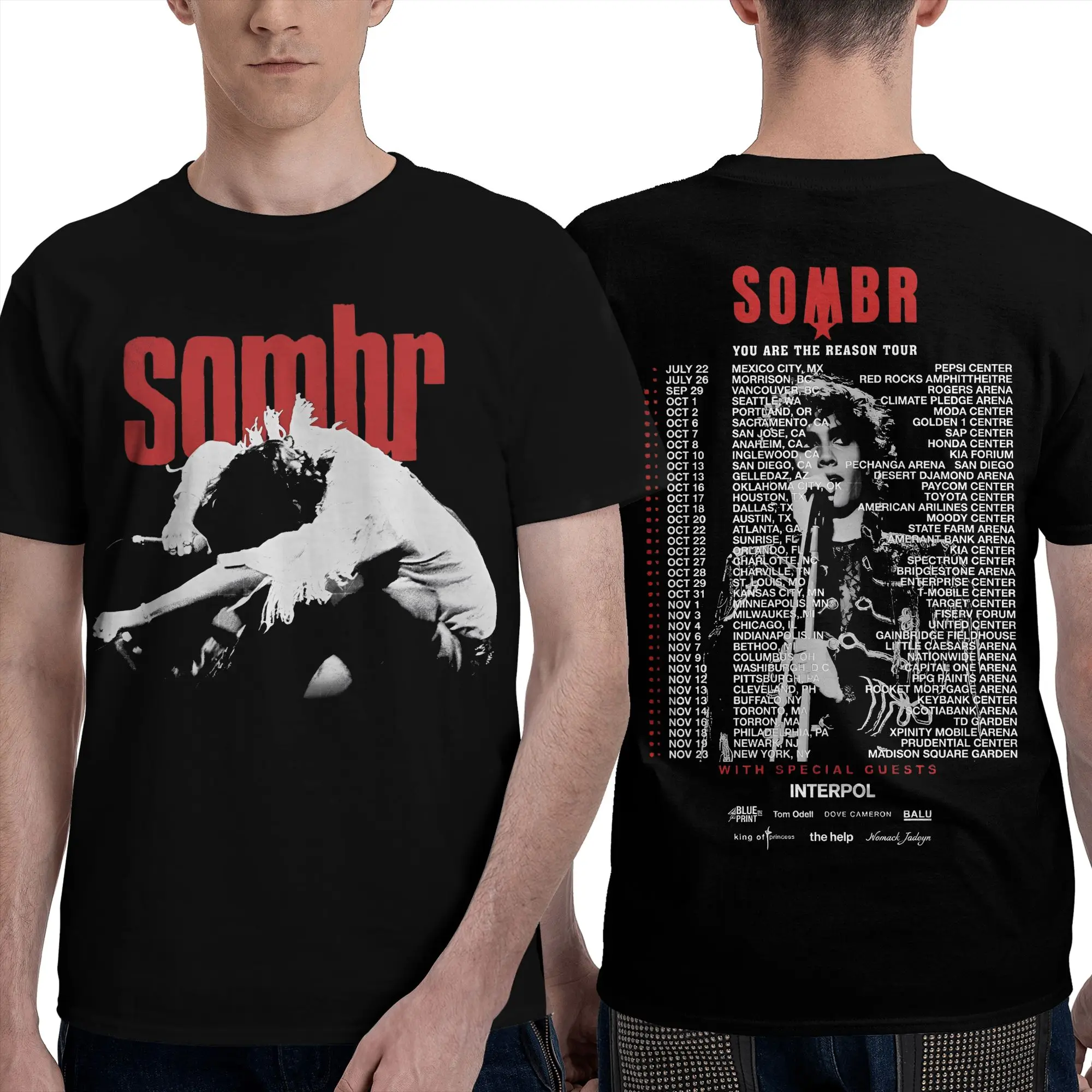 Fashion Sombr Youare The Reason World Tour 2026-2027 T-Shirts for Men Women Cotton   Tees Shirt Gift Idea Clothing