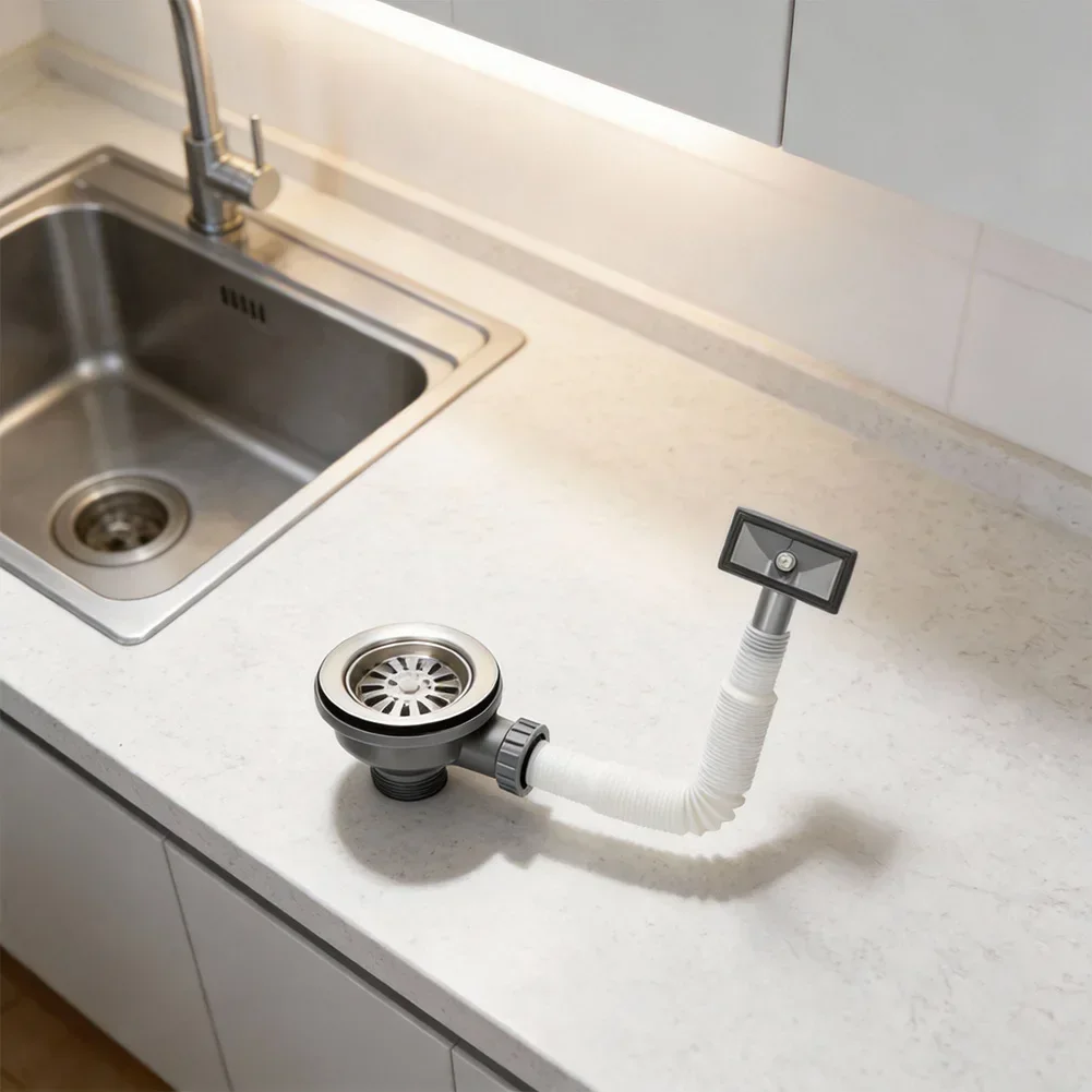 Kitchen Drainage Fixture Stainless Steel Kitchen Sink Strainer 110mm Drain Hose For Kitchen Sink Existing Plumbing