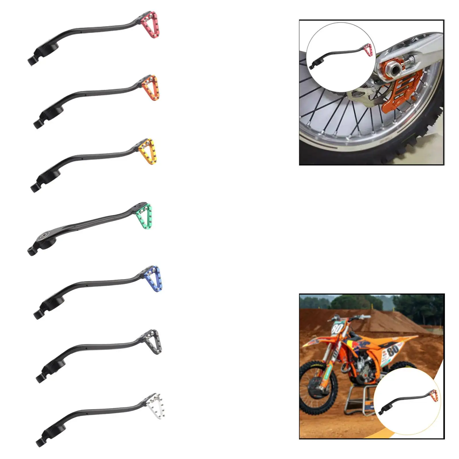 Motorcycle Brake Pedal Aluminum Alloy Rear Foot Lever Universal Accessories High Performance for Off Road Bike