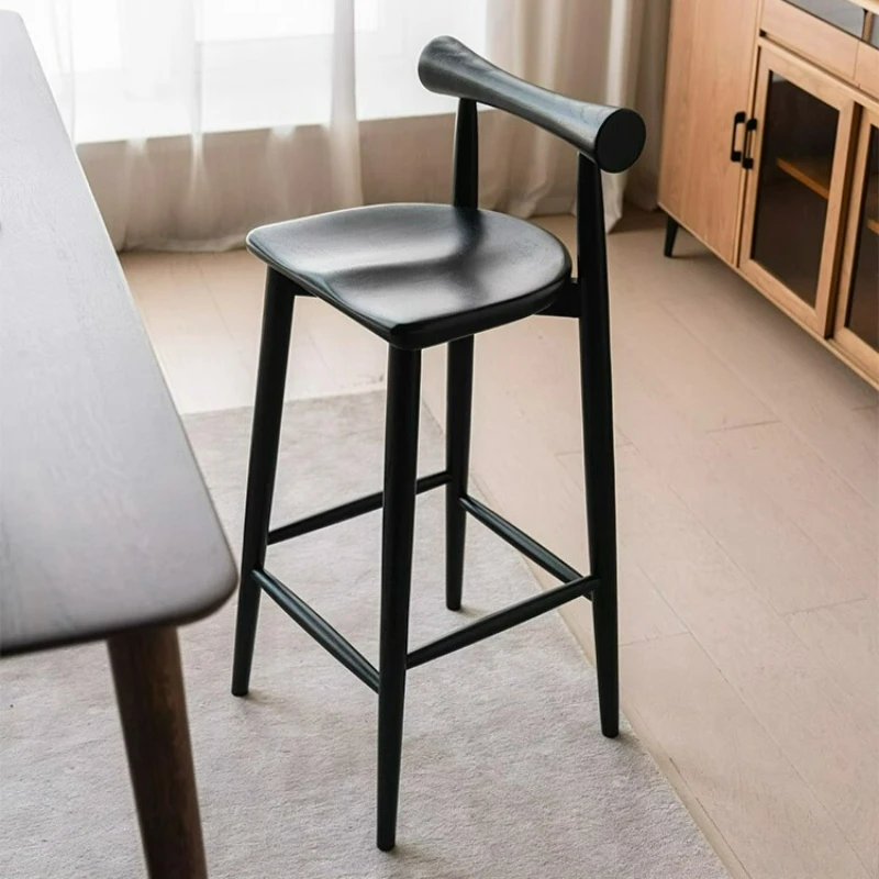 

Bar chair Household bar chair Solid wood high stool Middle island platform Backrest high stool Front desk high Bar