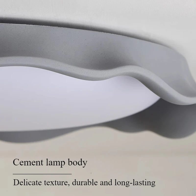 SANDYHA Modern Bedroom Ceiling Light with Circular Ring Design Cement Lighting Fixtures LED Lamp Living Room Decoration Lighting