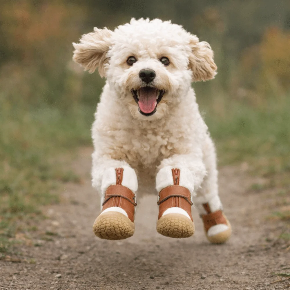 

4 pcs/set Fashion Waterproof Winter Dog Shoes Adjustable Thicken Dog Snow Boots Wear-Resistant Pet Non Slip Shoes Keep Warm