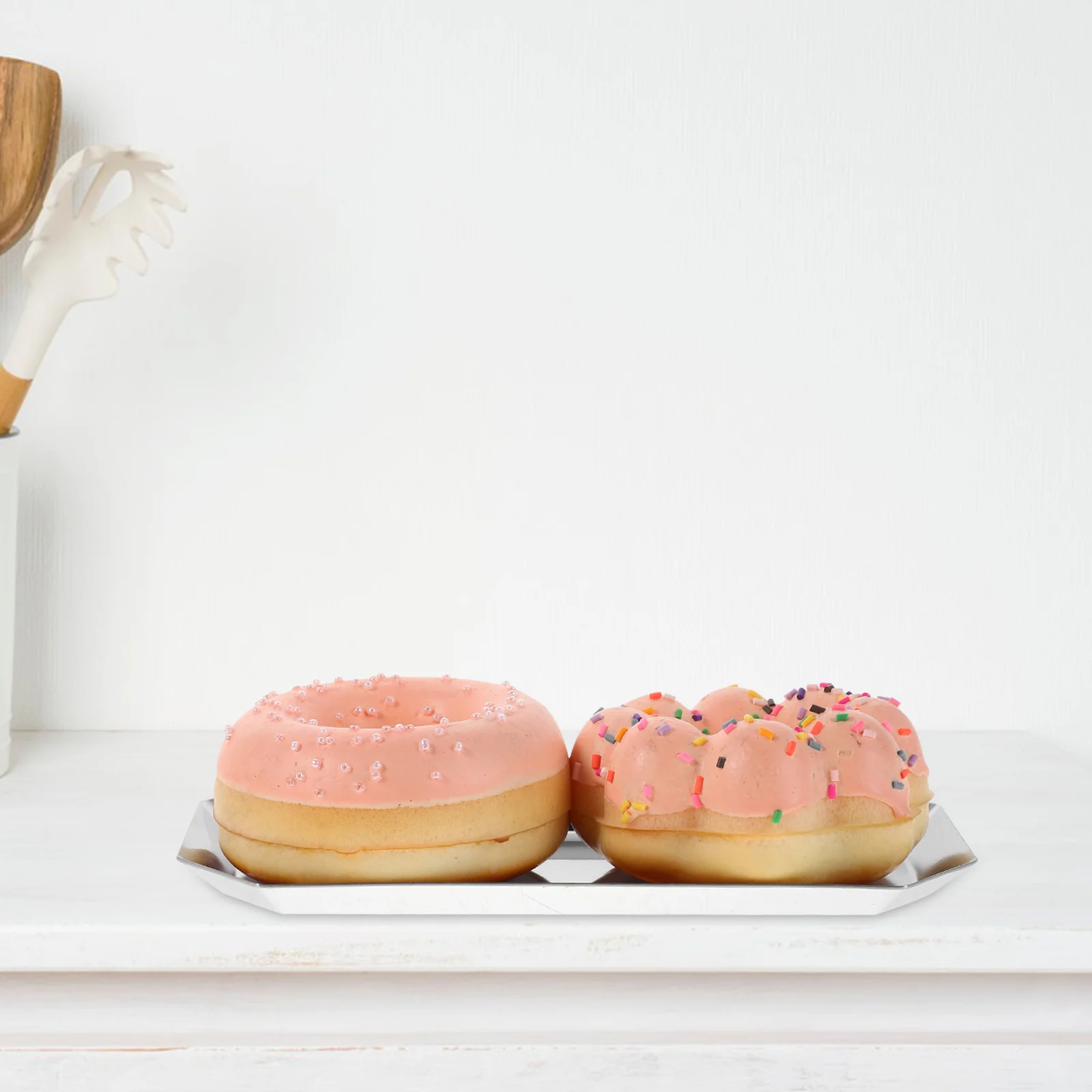 

Thickened Jewelry Tray Stainless Steel Geometric Design For Vanity Organizer Bathroom Counter Decor Serving Platter Jewelry