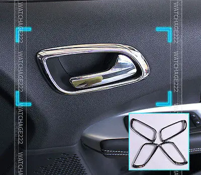 Chrome Interior Door Handle Cover Trim Surround Fit For 2011-2014 Dodge Journey